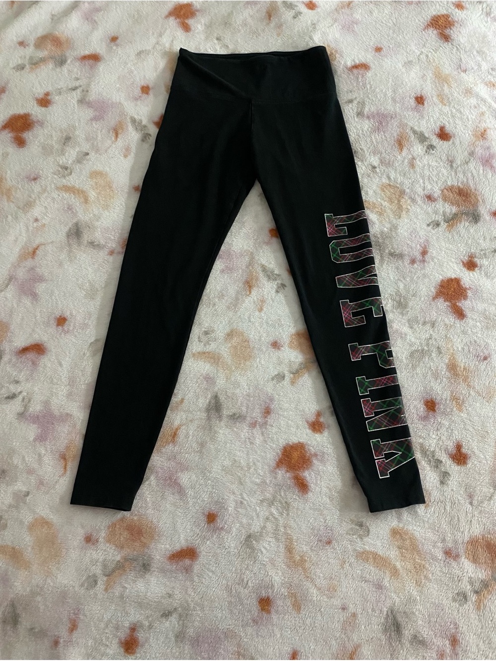 Victoria's Secret PINK black and plaid leggings